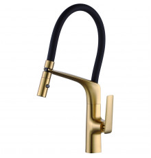 Смеситель для кухни Vincea VKF-115BG с гибким изливом, золотой матовый
