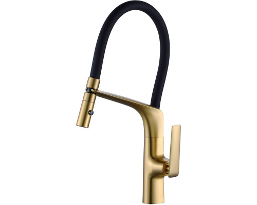 Смеситель для кухни Vincea VKF-115BG с гибким изливом, золотой матовый