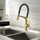 Смеситель для кухни Vincea VKF-115BG с гибким изливом, золотой матовый