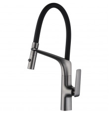 Смеситель для кухни Vincea VKF-115GM с гибким изливом, вороненая сталь