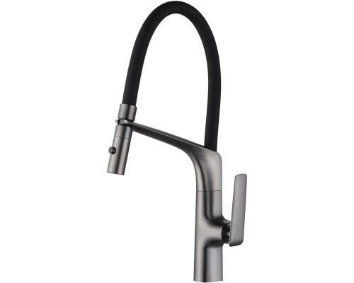 Смеситель для кухни Vincea VKF-115GM с гибким изливом, вороненая сталь