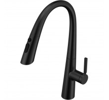 Смеситель для кухни Vincea VKF-176MB с выдвижным изливом, черный матовый