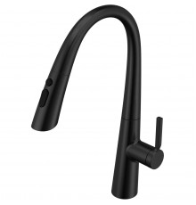 Смеситель для кухни Vincea VKF-176MB с выдвижным изливом, черный матовый