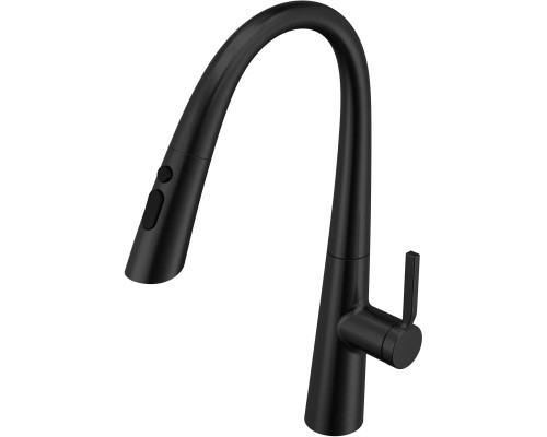 Смеситель для кухни Vincea VKF-176MB с выдвижным изливом, черный матовый