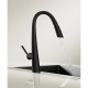 Смеситель для кухни Vincea VKF-176MB с выдвижным изливом, черный матовый