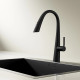Смеситель для кухни Vincea VKF-176MB с выдвижным изливом, черный матовый