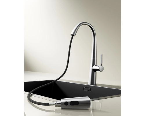 Смеситель для кухни Vincea VKF-176CH с выдвижным изливом, хром