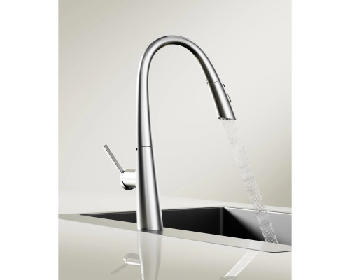 Смеситель для кухни Vincea VKF-176CH с выдвижным изливом, хром