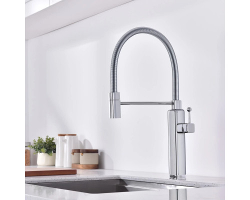 Смеситель для кухни Vincea VKF-101CH с гибким изливом, хром