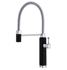 Смеситель для кухни Vincea VKF-101MB с гибким изливом, хром/черный матовый