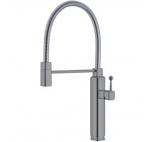 Смеситель для кухни Vincea VKF-101GM с гибким изливом, хром/вороненая сталь