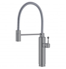 Смеситель для кухни Vincea VKF-101GM с гибким изливом, хром/вороненая сталь