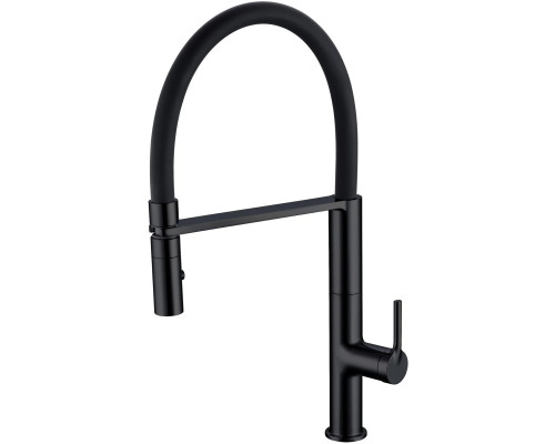 Смеситель для кухни Vincea VKF-114MB с гибким изливом, черный матовый