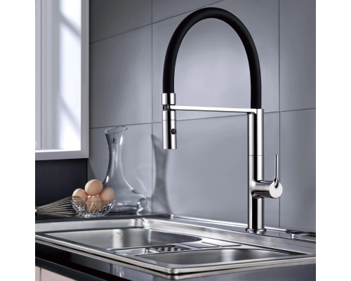 Смеситель для кухни Vincea VKF-114CH с гибким изливом, хром