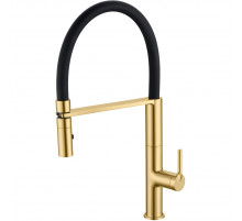 Смеситель для кухни Vincea VKF-114BG с гибким изливом, золотой матовый