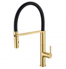 Смеситель для кухни Vincea VKF-114BG с гибким изливом, золотой матовый