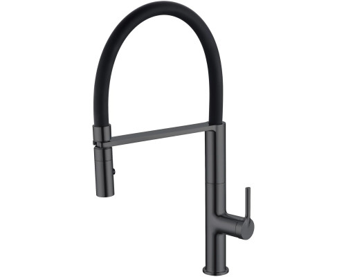 Смеситель для кухни Vincea VKF-114GM с гибким, вороненая сталь