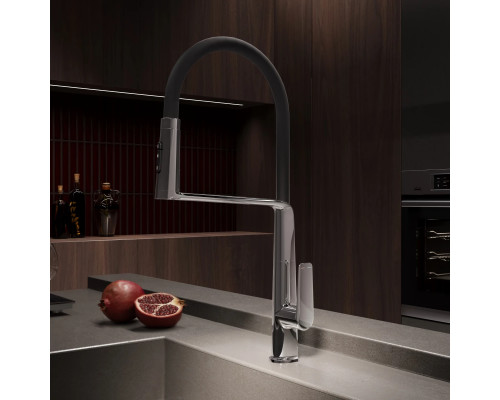 Смеситель для кухни Vincea VKF-118CH с гибким изливом, хром