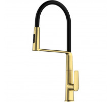 Смеситель для кухни Vincea VKF-118BG с гибким изливом, золотой матовый