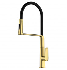 Смеситель для кухни Vincea VKF-118BG с гибким изливом, золотой матовый