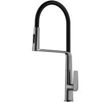 Смеситель для кухни Vincea VKF-118GM с гибким изливом, вороненая сталь