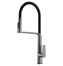 Смеситель для кухни Vincea VKF-118GM с гибким изливом, вороненая сталь
