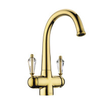 Смеситель для кухни с подключением к фильтру золото Omoikiri Okinawa-G