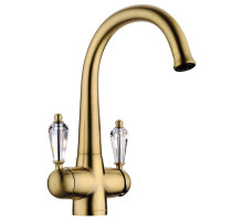 Смеситель для кухни с подключением к фильтру античная латунь Omoikiri Okinawa-AB