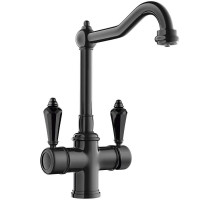 Смеситель для кухни с подключением к фильтру глубокий черный Omoikiri Tottori-DB-BL