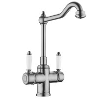 Смеситель для кухни с подключением к фильтру античное серебро Omoikiri Tottori-SI
