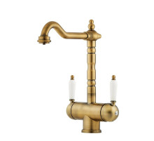 Смеситель для кухни с подключением к фильтру античная латунь Omoikiri Amagasaki-AB