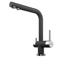 Смеситель для кухни с подключением к фильтру черный Omoikiri Nagano-BL
