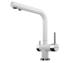 Смеситель для кухни с подключением к фильтру белый Omoikiri Nagano-WH