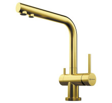 Смеситель для кухни с подключением к фильтру светлое золото Omoikiri Nagano-LG