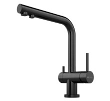 Смеситель для кухни с подключением к фильтру вороненая сталь Omoikiri Nagano-GM
