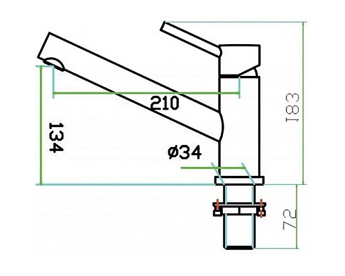 Купить Смеситель для кухни Zorg Inox SZR-1381 в магазине сантехники Santeh-Crystal.ru