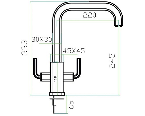 Купить Смеситель для кухни Zorg Inox SZR-0909D в магазине сантехники Santeh-Crystal.ru