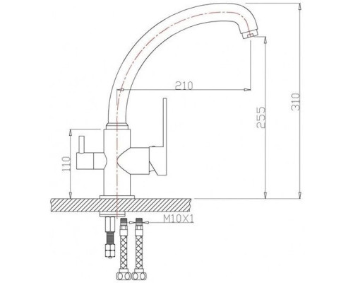 Купить Смеситель для кухни с подключением к фильтру Zorg Sanitary ZR 315 YF-33 BR в магазине сантехники Santeh-Crystal.ru