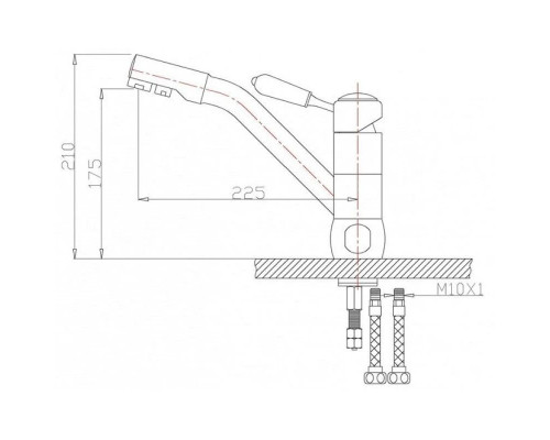 Приобрести Смеситель для кухни с подключением к фильтру Zorg Sanitary ZR 400 KF-46 в магазине сантехники Santeh-Crystal.ru
