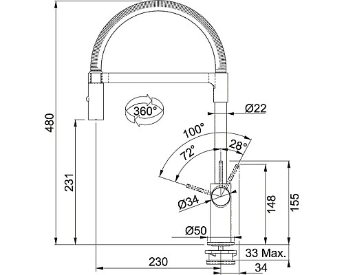 Приобрести Смеситель для кухни Franke Ambient Semi-Pro 115.0265.997 в магазине сантехники Santeh-Crystal.ru