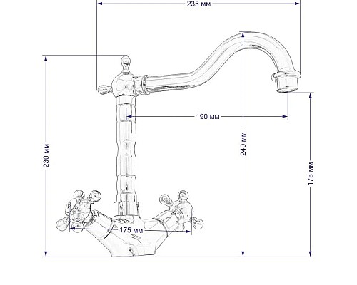 Купить Смеситель для кухни Seaman Barcelone SSL-5079-Sun в магазине сантехники Santeh-Crystal.ru