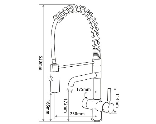 Заказать Смеситель для кухни Seaman Barcelone SSL-5370-Water в магазине сантехники Santeh-Crystal.ru