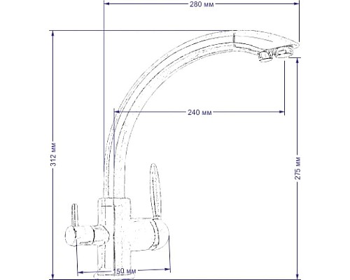 Купить Смеситель для кухни Seaman Barcelone SSL-5381-Water в магазине сантехники Santeh-Crystal.ru