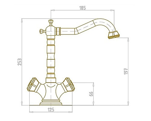 Купить Смеситель для кухни Bronze De Luxe Royal 10105К в магазине сантехники Santeh-Crystal.ru