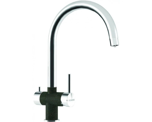 Приобрести Смеситель для кухни с подключением к фильтру Schock Ares нержавеющая сталь/оникс 710442 в магазине сантехники Santeh-Crystal.ru
