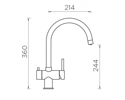 Приобрести Смеситель для кухни с подключением к фильтру Schock Ares нержавеющая сталь/оникс 710442 в магазине сантехники Santeh-Crystal.ru