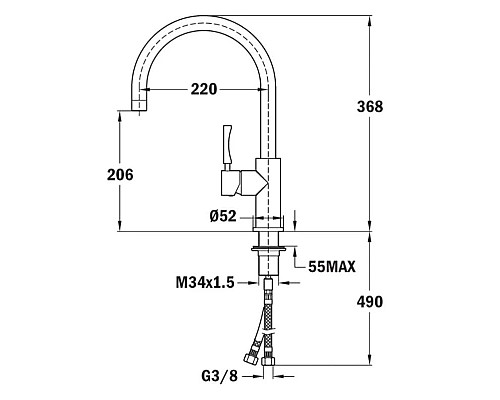 Купить Смеситель для кухни Teka INX 915 749150200 в магазине сантехники Santeh-Crystal.ru