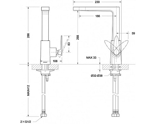 Купить Смеситель для кухни Bravat Spring F779113C-1 в магазине сантехники Santeh-Crystal.ru