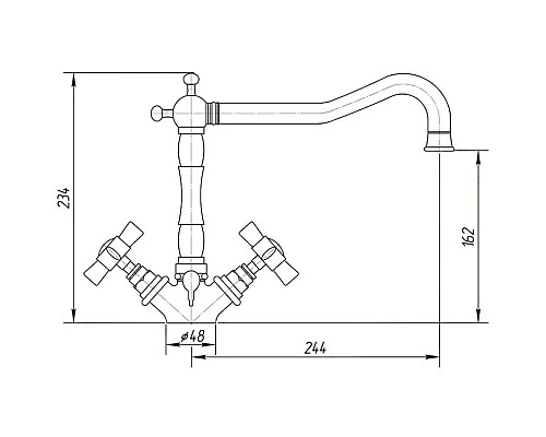 Купить Смеситель для кухни Migliore Princeton ML.CUC-851.CRDO в магазине сантехники Santeh-Crystal.ru