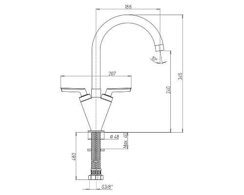 Купить Смеситель для кухни Paini Neptune 64CR572NPKM в магазине сантехники Santeh-Crystal.ru